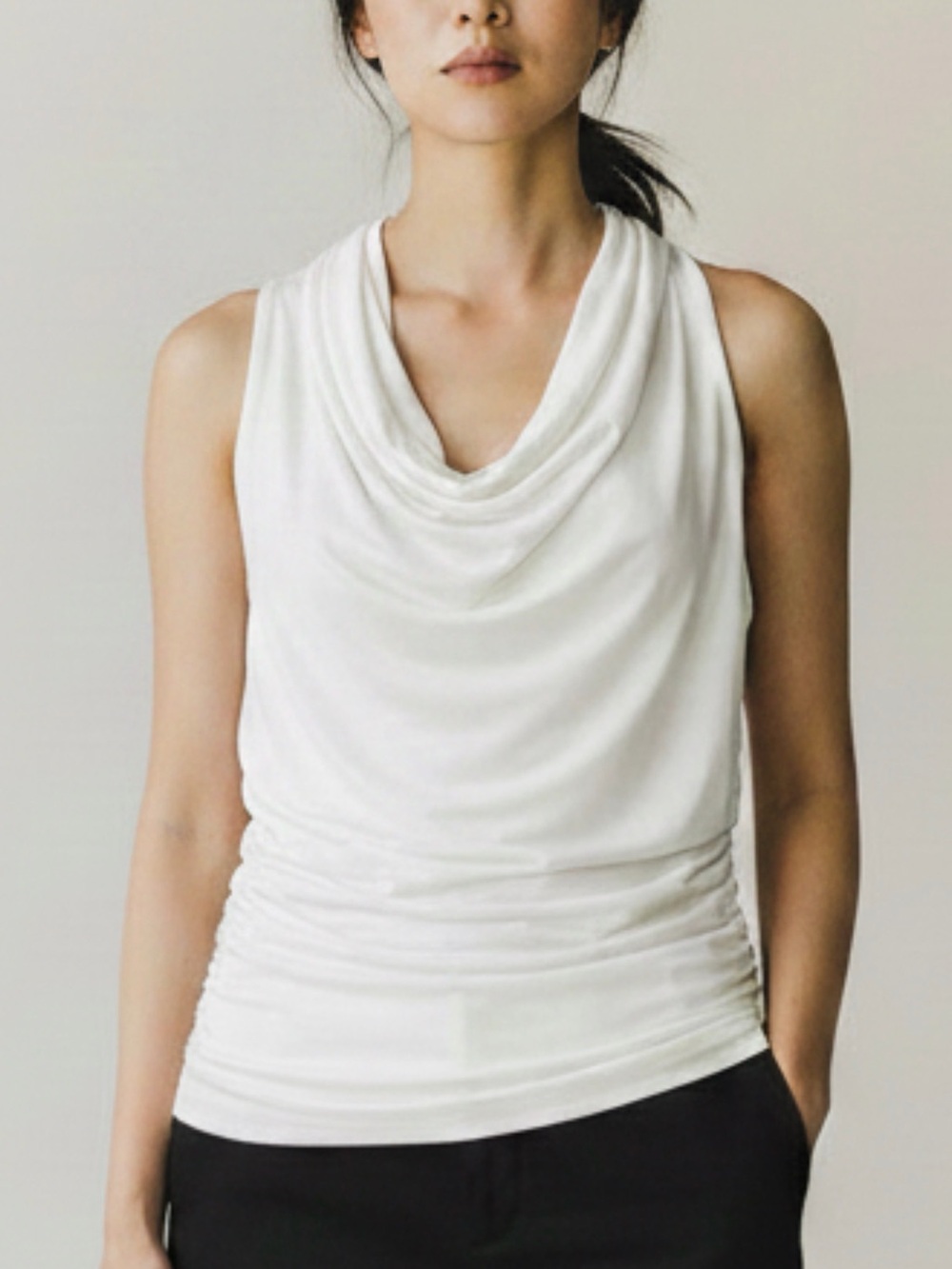 White House Black Cowl Neck Top